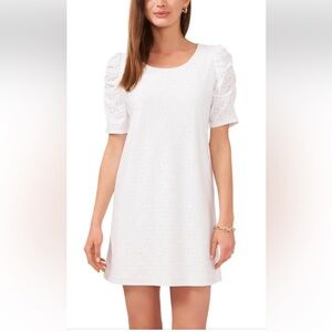 EVERLILY White Eyelet Oversized Flared Prairie Dress NWOT